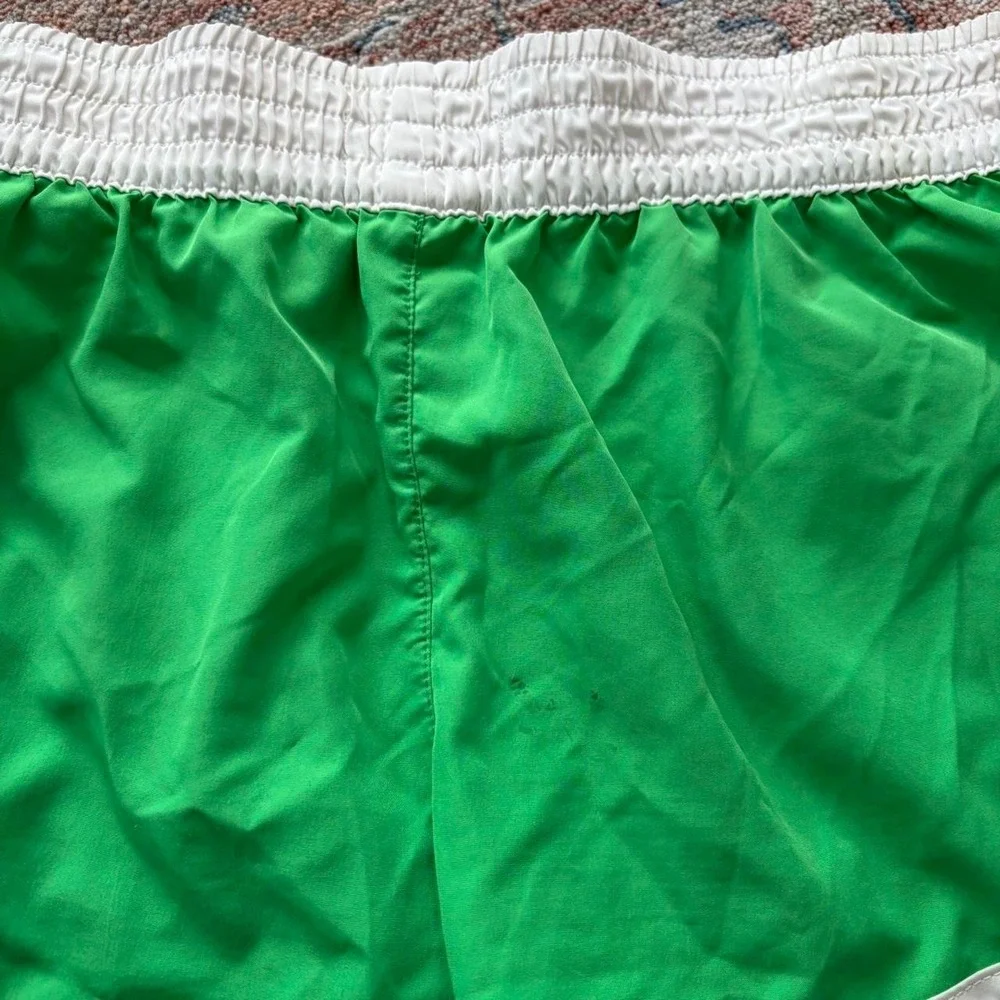 Ocean Pacific OP Green White Y2K Dolphin Athletic Shorts Women Medium M
